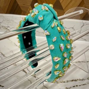 LELE SADOUGHI - Turquoise Rainbow Candy Jeweled Knotted Headband
